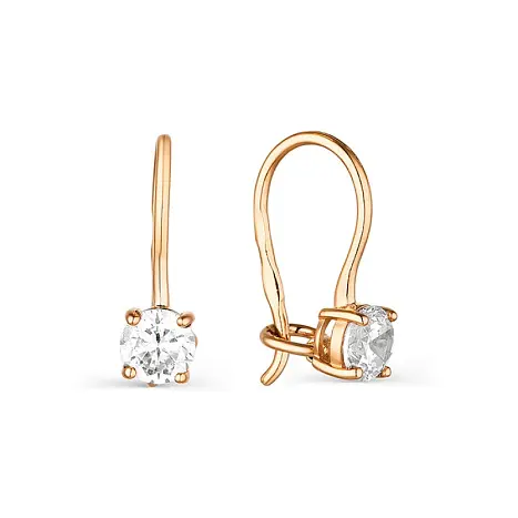 Серьги детские из красного золота