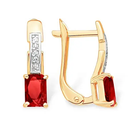 Серьги с английским замком из красного золота