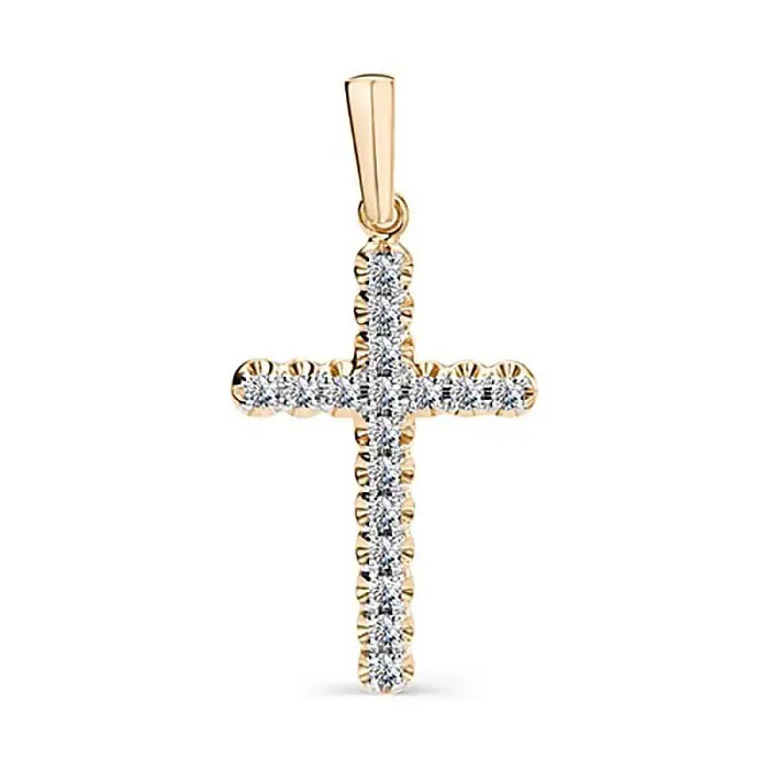 Подвеска декоративный крест из красного золота