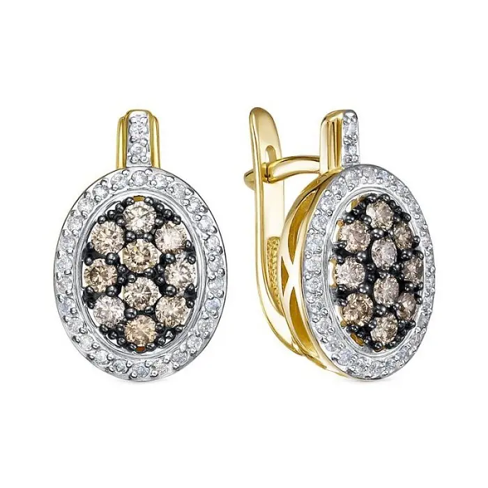 Серьги с английским замком из желтого золота