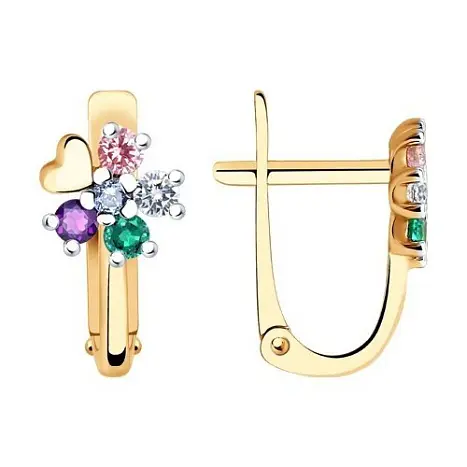 Серьги детские из красного золота