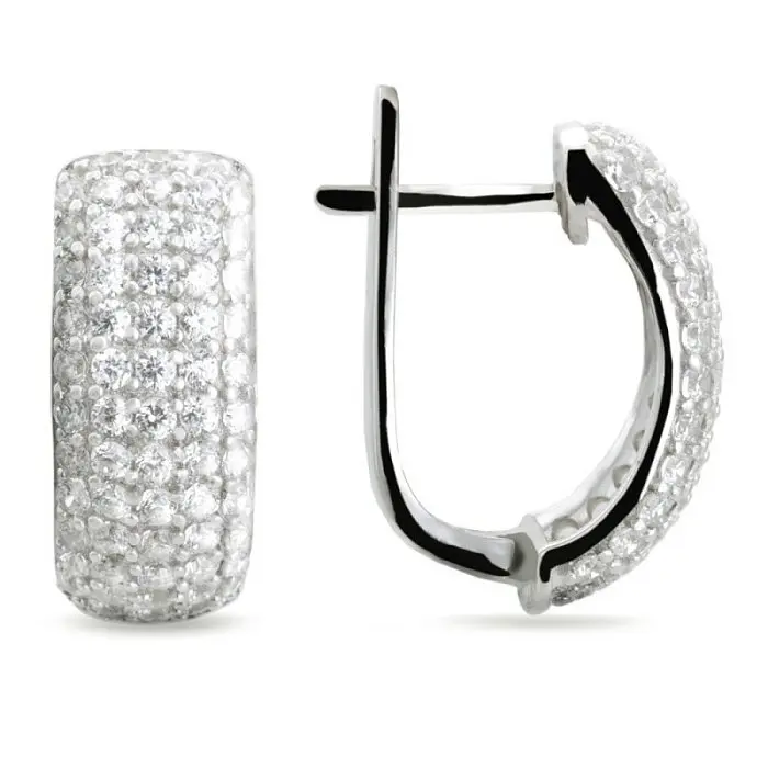 Серьги с английским замком из серебра