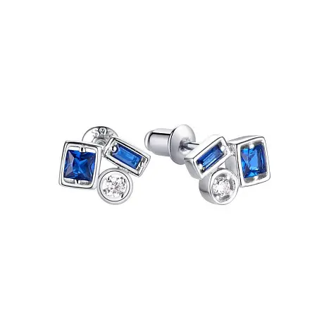Серьги пуссеты из серебра