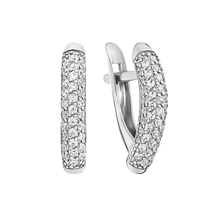Серьги с английским замком из серебра