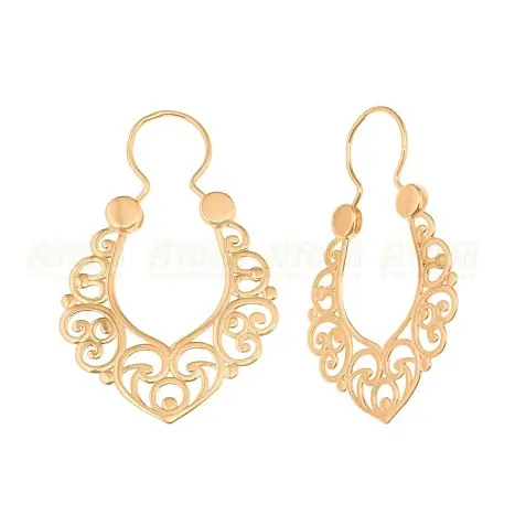 Серьги петельки из красного золота