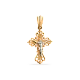 Подвеска крест из комбинированного золота