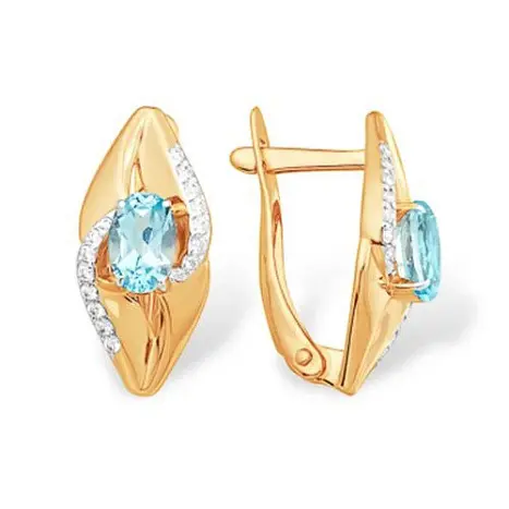 Серьги с английским замком из красного золота