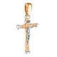 Подвеска крест из комбинированного золота