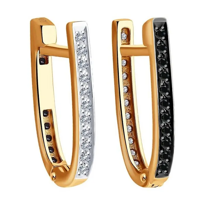 Серьги с английским замком из красного золота