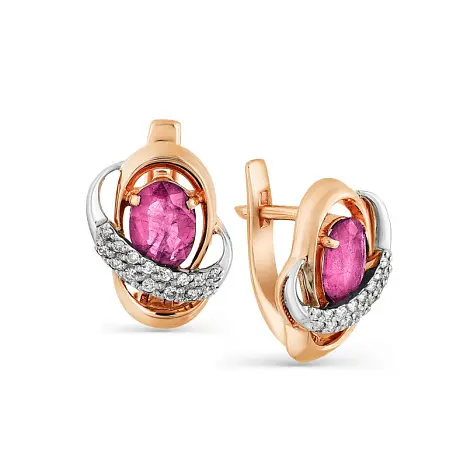 Серьги с английским замком из красного золота