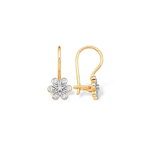 Серьги детские из красного золота