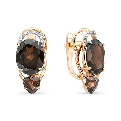 Серьги с английским замком из красного золота