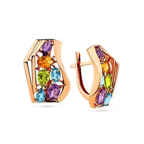 Серьги с английским замком из красного золота
