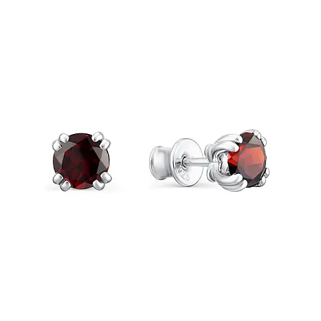 Серьги пуссеты из серебра