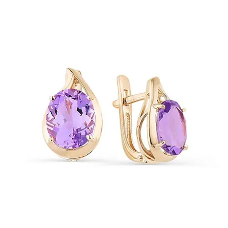 Серьги с английским замком из красного золота