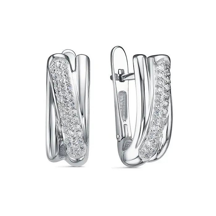 Серьги с английским замком из серебра