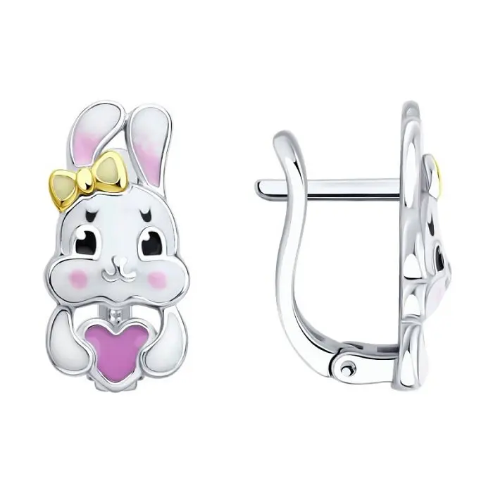 Серьги с английским замком из серебра