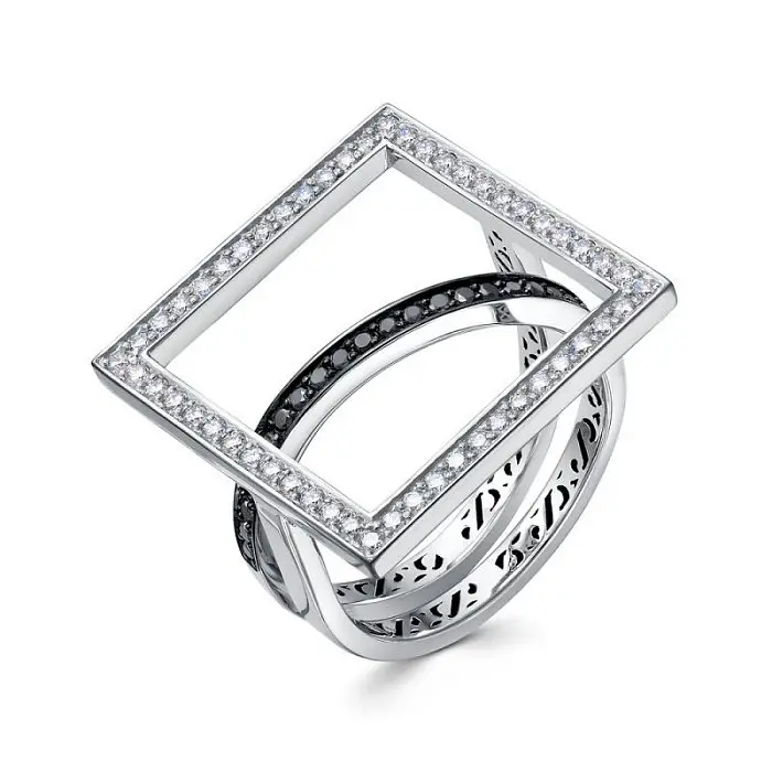 Кольцо декоративное из белого золота