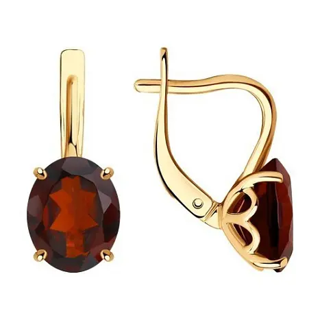 Серьги с английским замком из красного золота