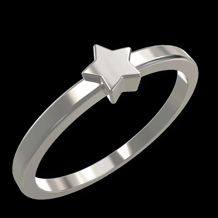 Кольцо декоративное из серебра вид 1