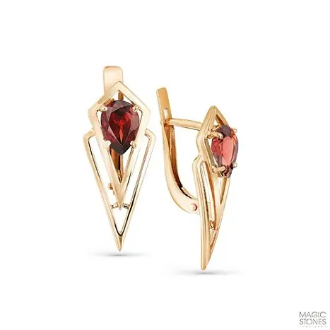 Серьги с английским замком из красного золота