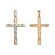 Подвеска крест из комбинированного золота
