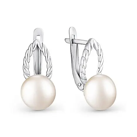 Серьги с английским замком из серебра