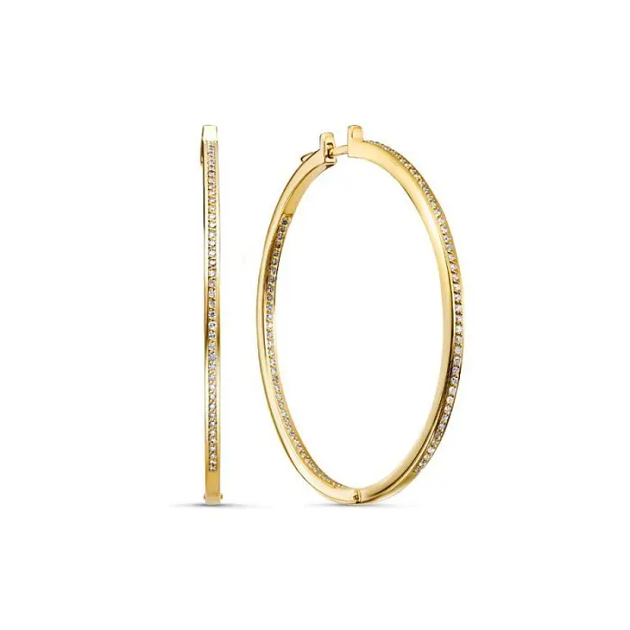 Серьги конго из белого золота