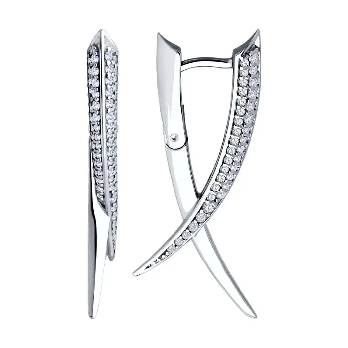 Серьги с английским замком из серебра