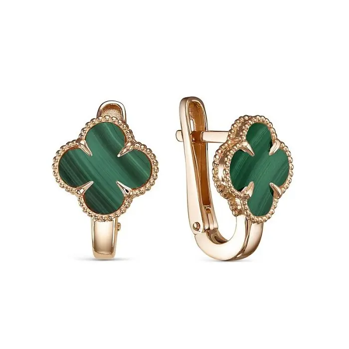 Серьги с английским замком из красного золота