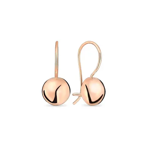 Серьги петельки из красного золота