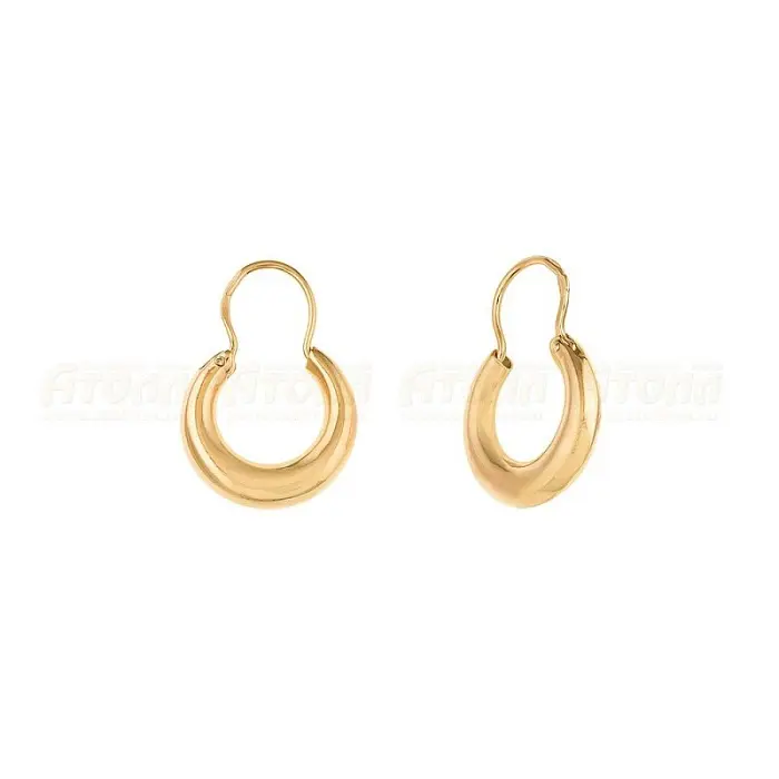 Серьги петельки из красного золота