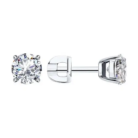 Серьги пуссеты из серебра