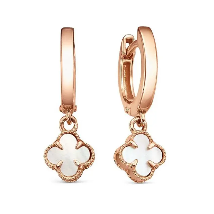 Серьги подвесные из красного золота