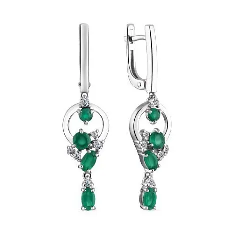 Серьги подвесные из серебра
