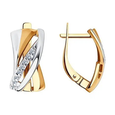 Серьги с английским замком из красного золота