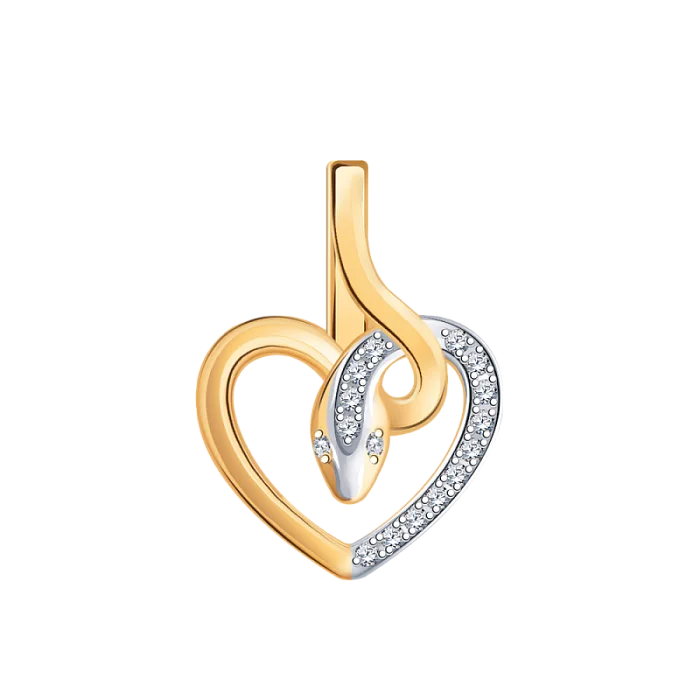 Подвеска декоративная из красного золота