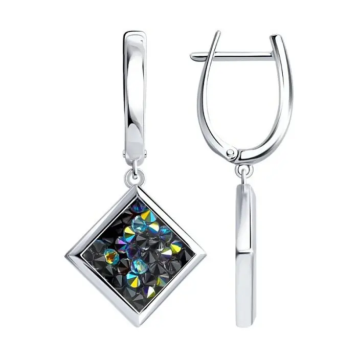 Серьги подвесные из серебра