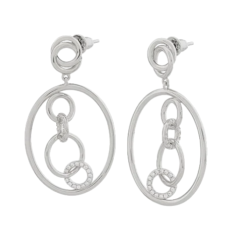 Серьги подвесные из серебра