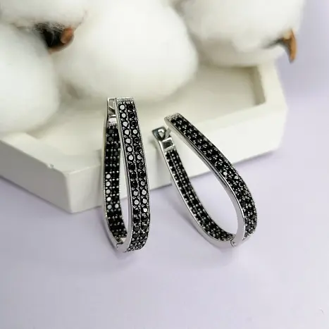 Серьги с английским замком из серебра