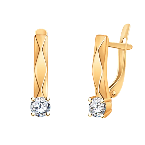 Серьги с английским замком из красного золота