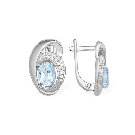 Серьги с английским замком из серебра