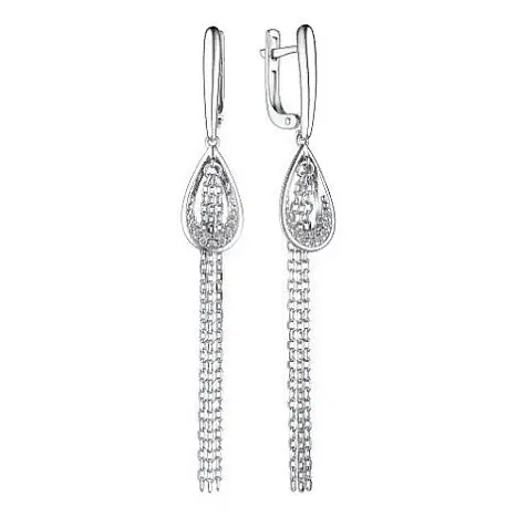 Серьги подвесные из серебра