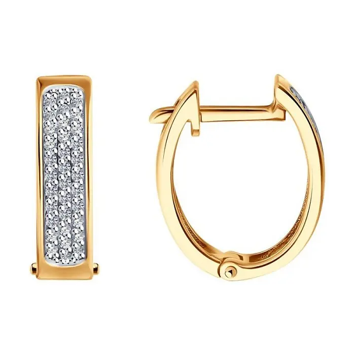 Серьги с английским замком из красного золота