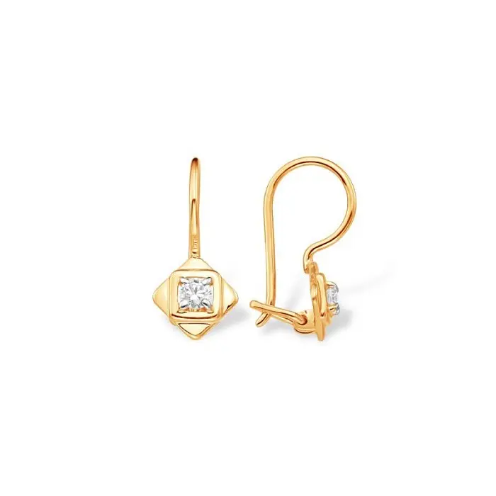 Серьги детские из красного золота