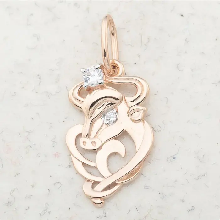 Подвеска знак зодиака из красного золота