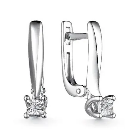 Серьги с английским замком из серебра