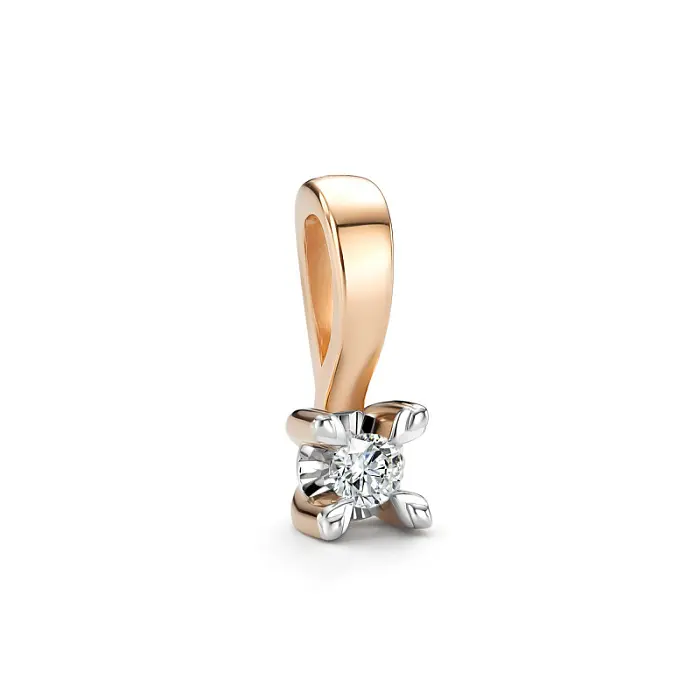 Подвеска бегунок из комбинированного золота