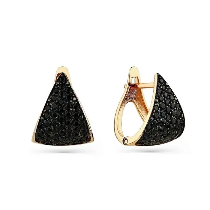 Серьги с английским замком из красного золота