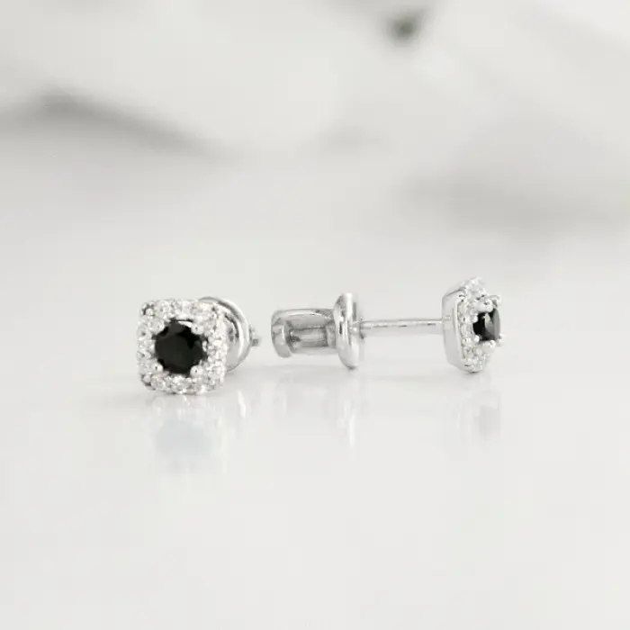 Серьги пуссеты из серебра